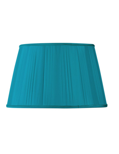 Abat-jour plissé tambour turquoise - Plissé plat